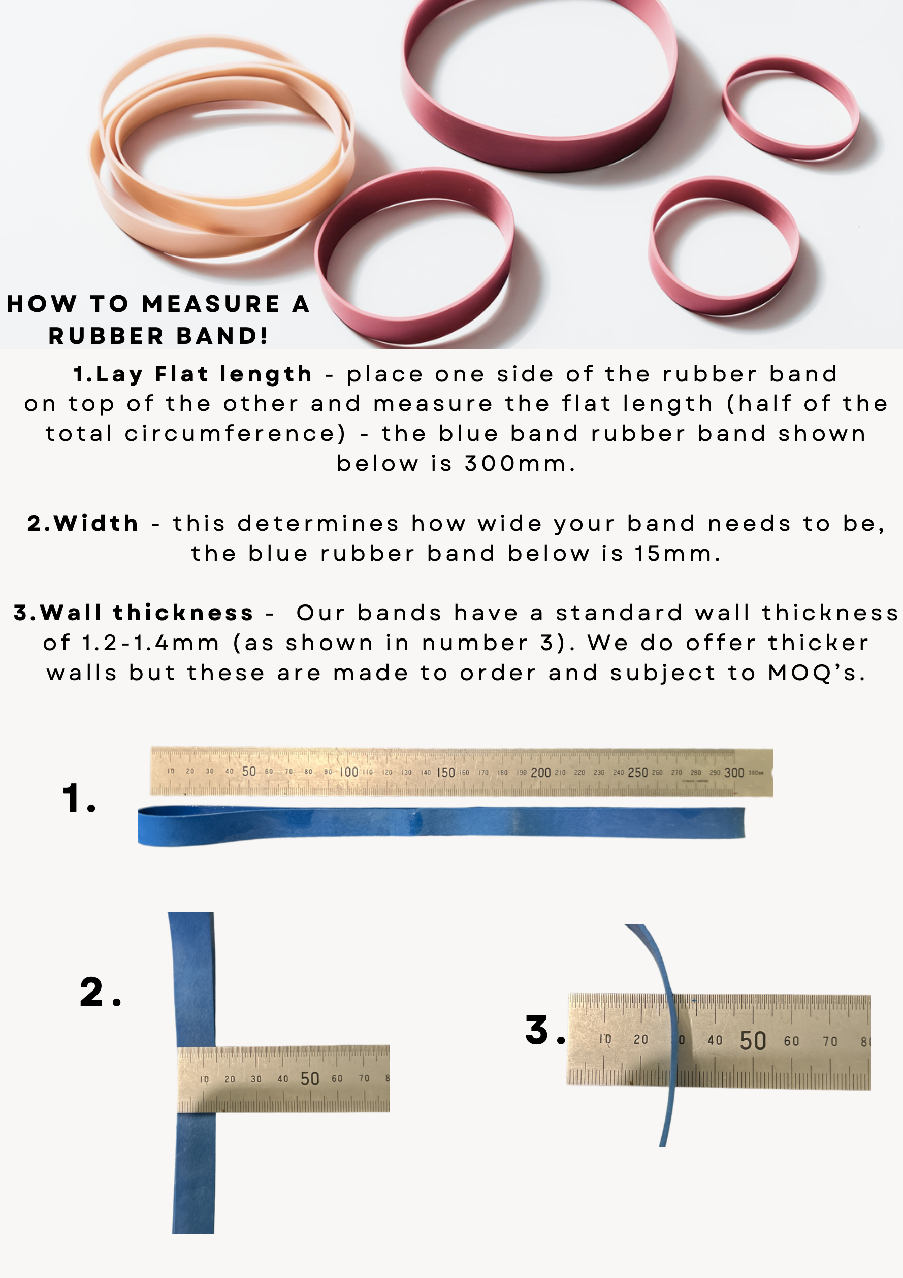 how to measure a rubber band