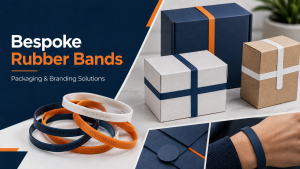 Bespoke rubber bands used for branding and packaging